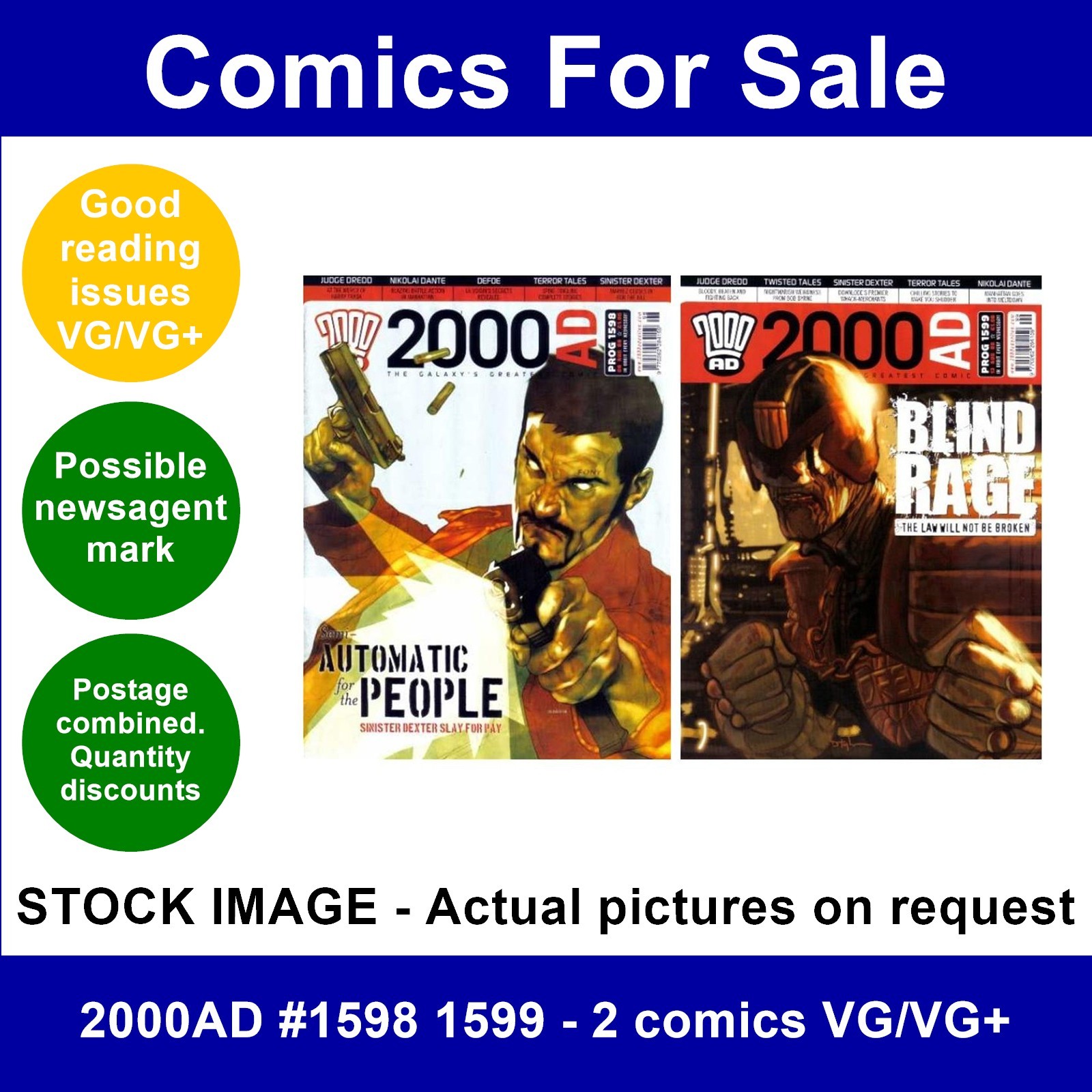 2000AD #1598 1599 - 2 comics VG/VG+
