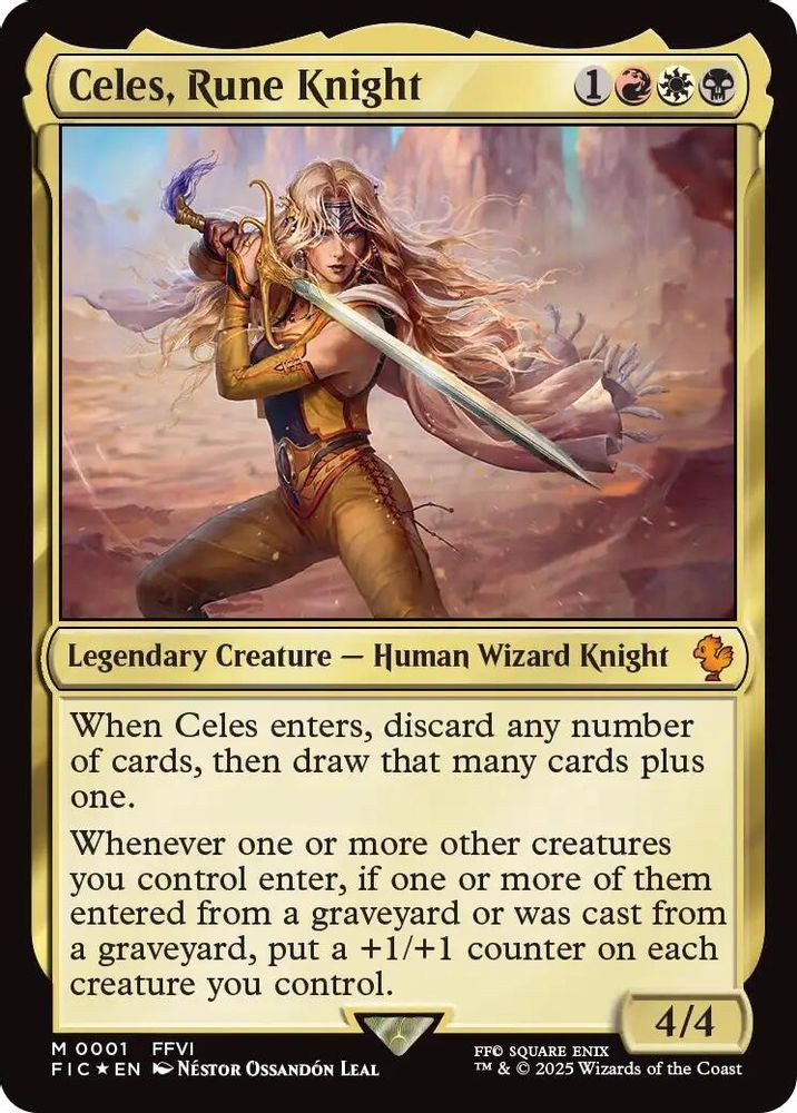 2025 Magic: The Gathering FIC - Celes, Rune Knight (#1, Foil, Mythic, Near Mint)