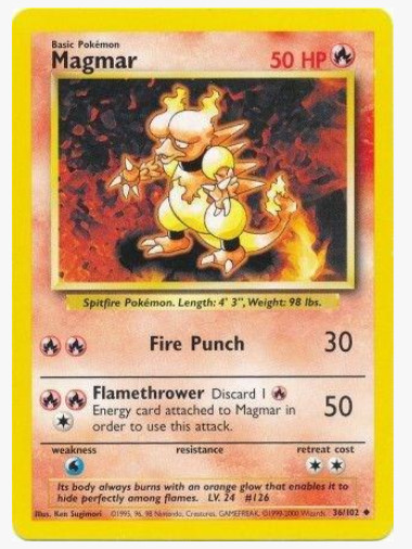 Magmar Base Unlimited #36 Pokémon TCG