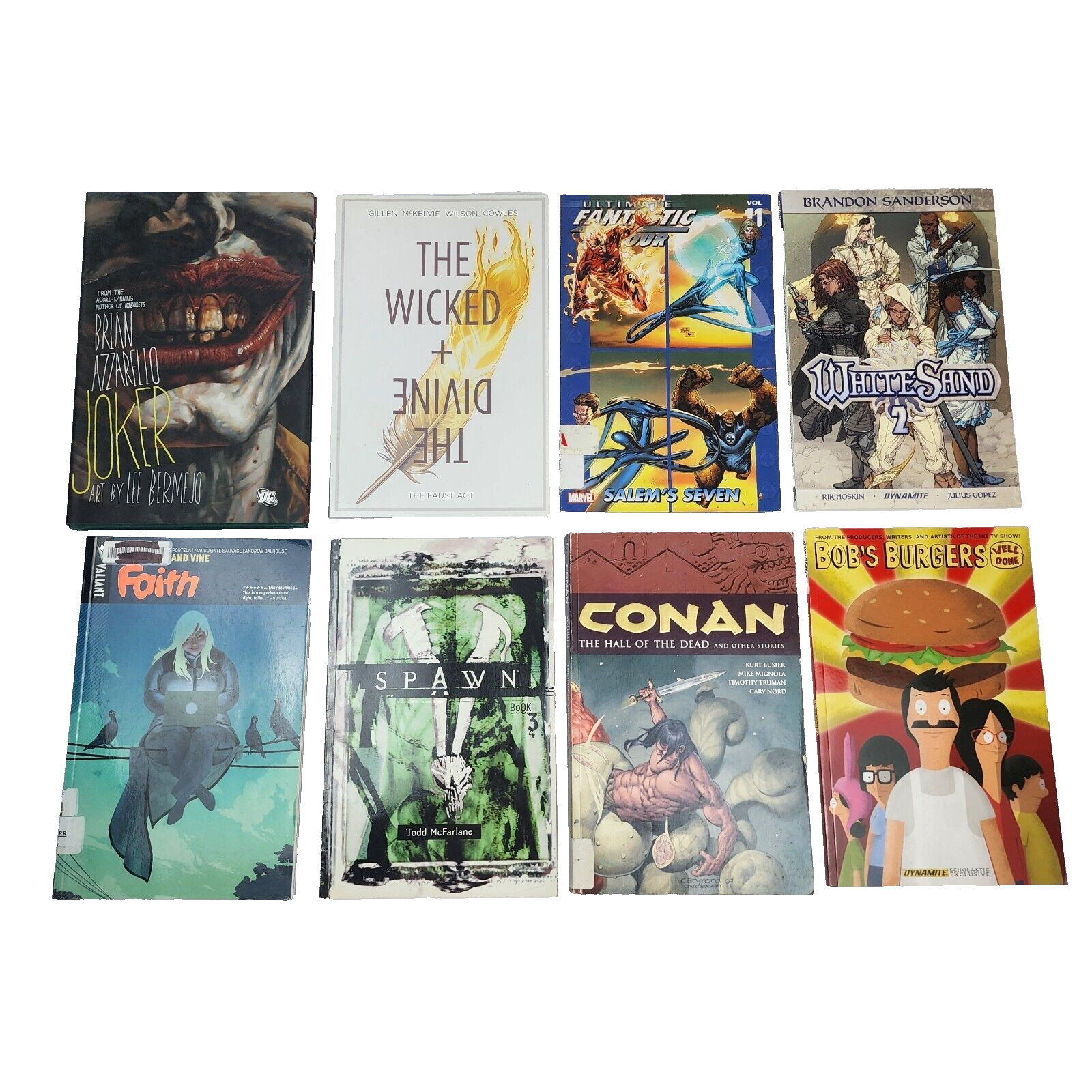 Lot of 8 Graphic Novels - Conan, Fantastic Four, Spawn, Joker, The Wicked