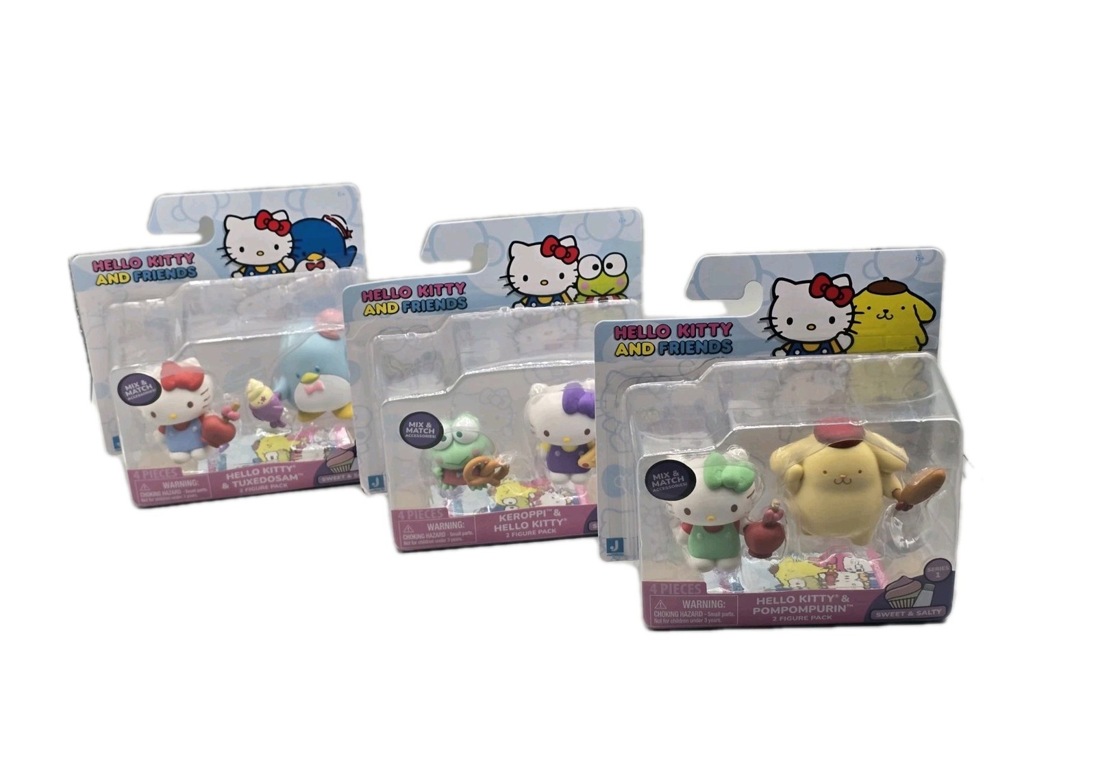 Hello Kitty & Friends Jazwares Series 1  Figure Packs Keroppi, Tuxedosam, Pompom