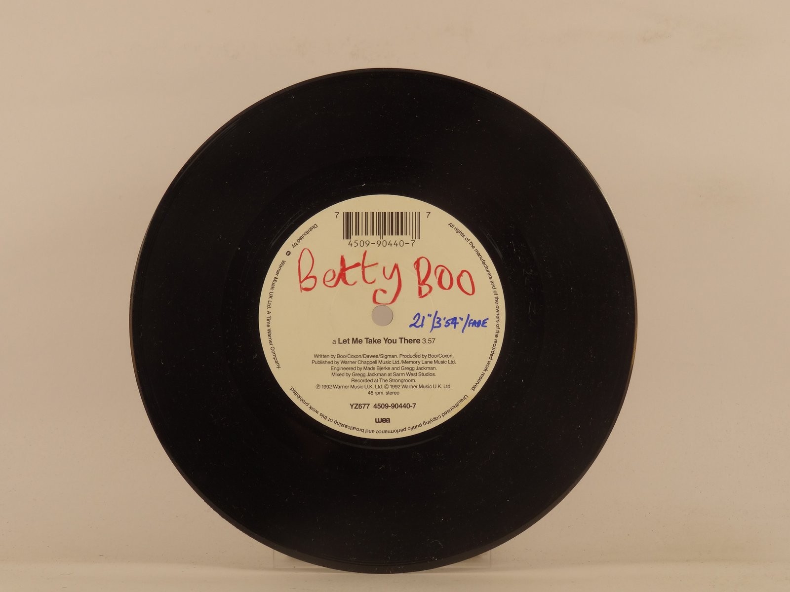 BOO,BETTY LET ME TAKE YOU THERE (plain sleeve) (137) 7" WEA