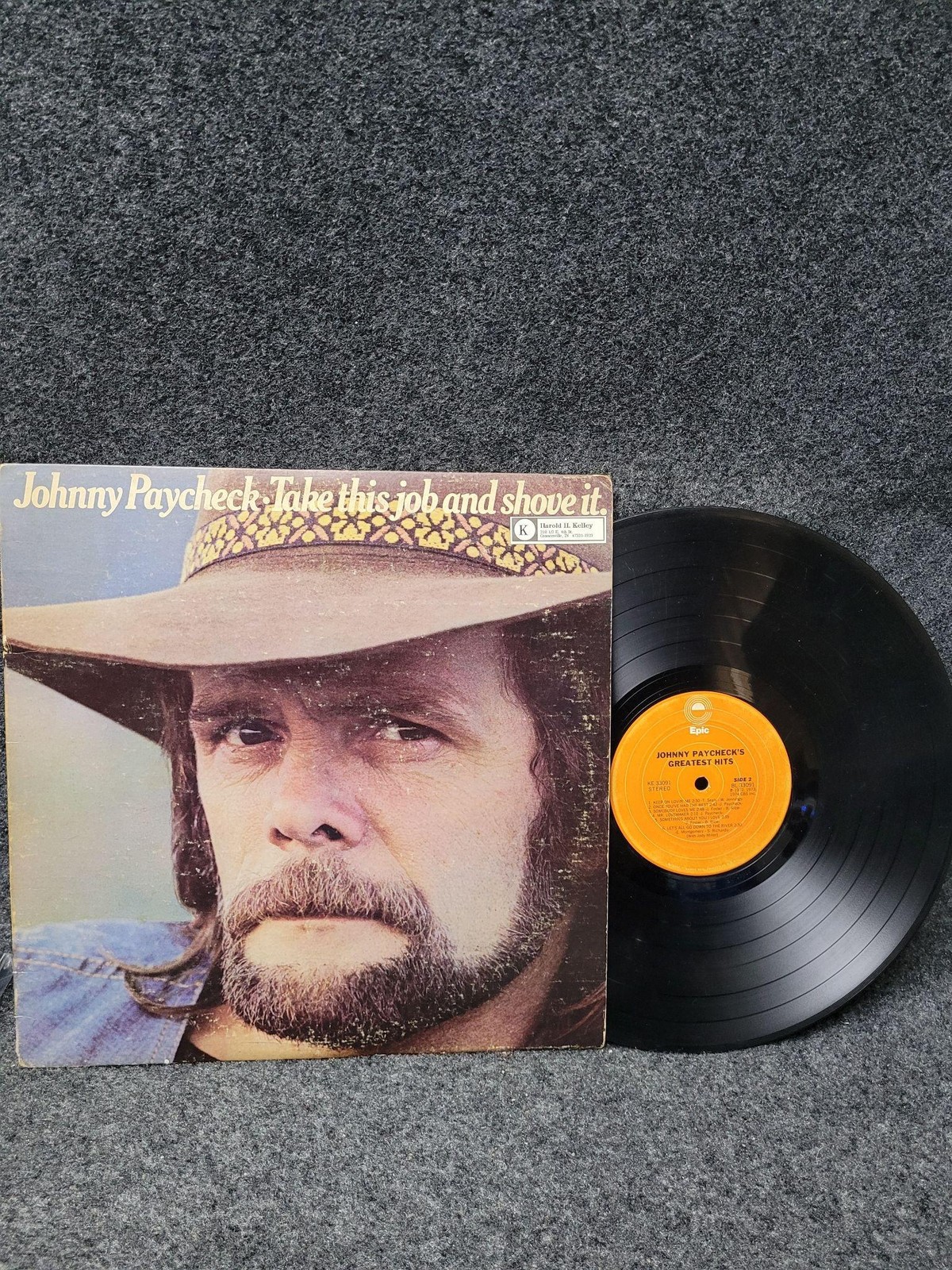 Vintage Johnny Paycheck's Greatest Hits Vinyl LP Epic KE 33091 Country 33 RPM