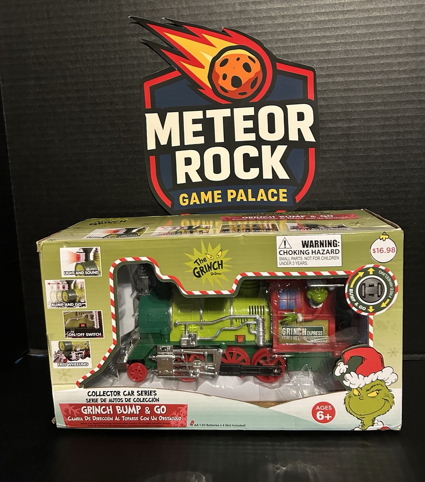Dr Seuss Il Grinch Conduttore di Natale Treno Bump And Go Serie Auto da Collezione