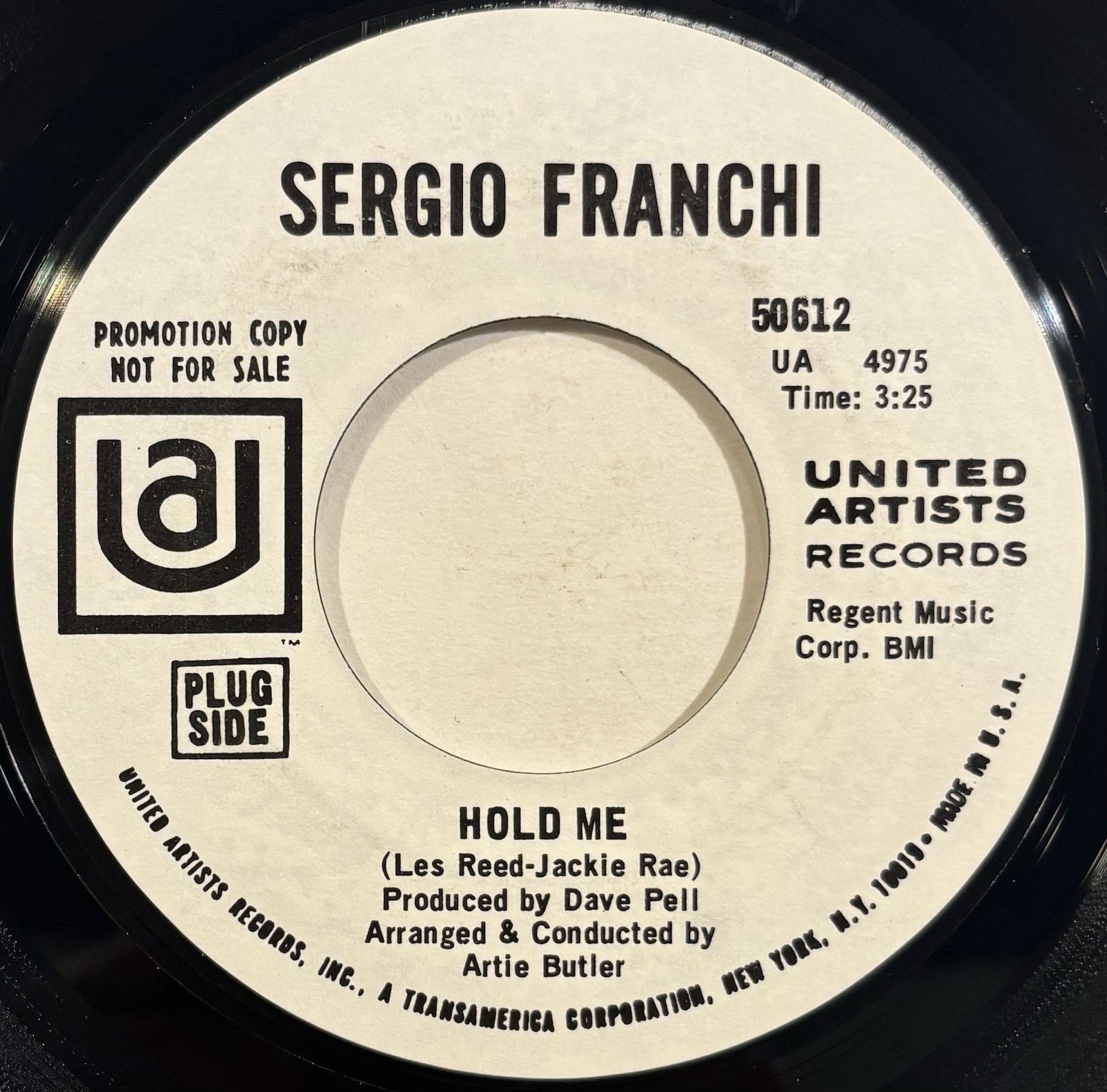 Sergio Franchi – Hold Me – United Artists Records - 50612 – 1969 45 RPM 7"