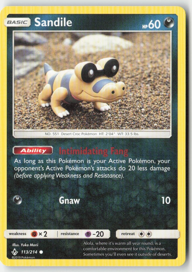 Pokemon - Sandile #113/214 Regular - Unbroken Bonds