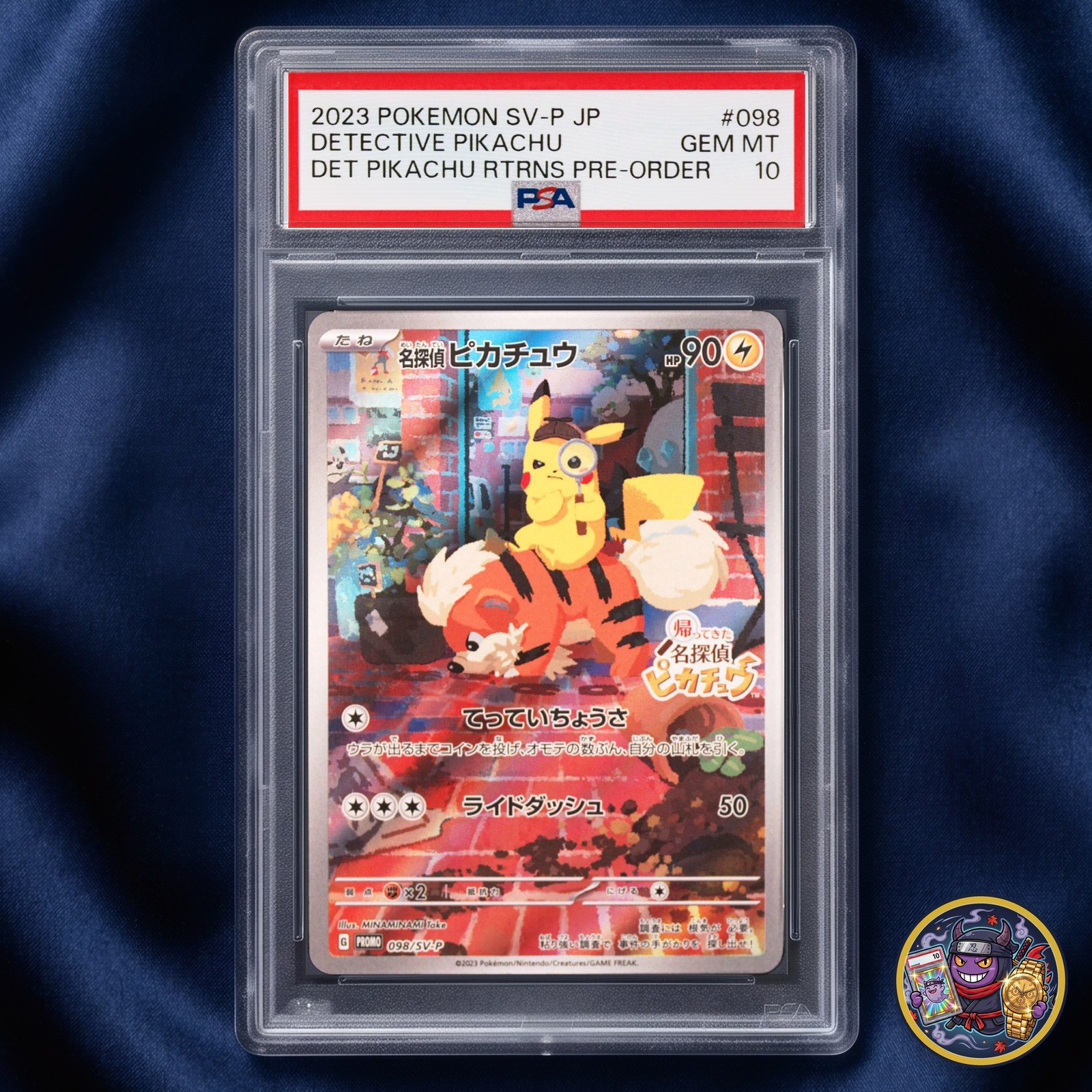 PSA 10 Detective Pikachu 098/SV-P Promo Carta Pokemon Giapponese 2023 GIOCO PERFETTO