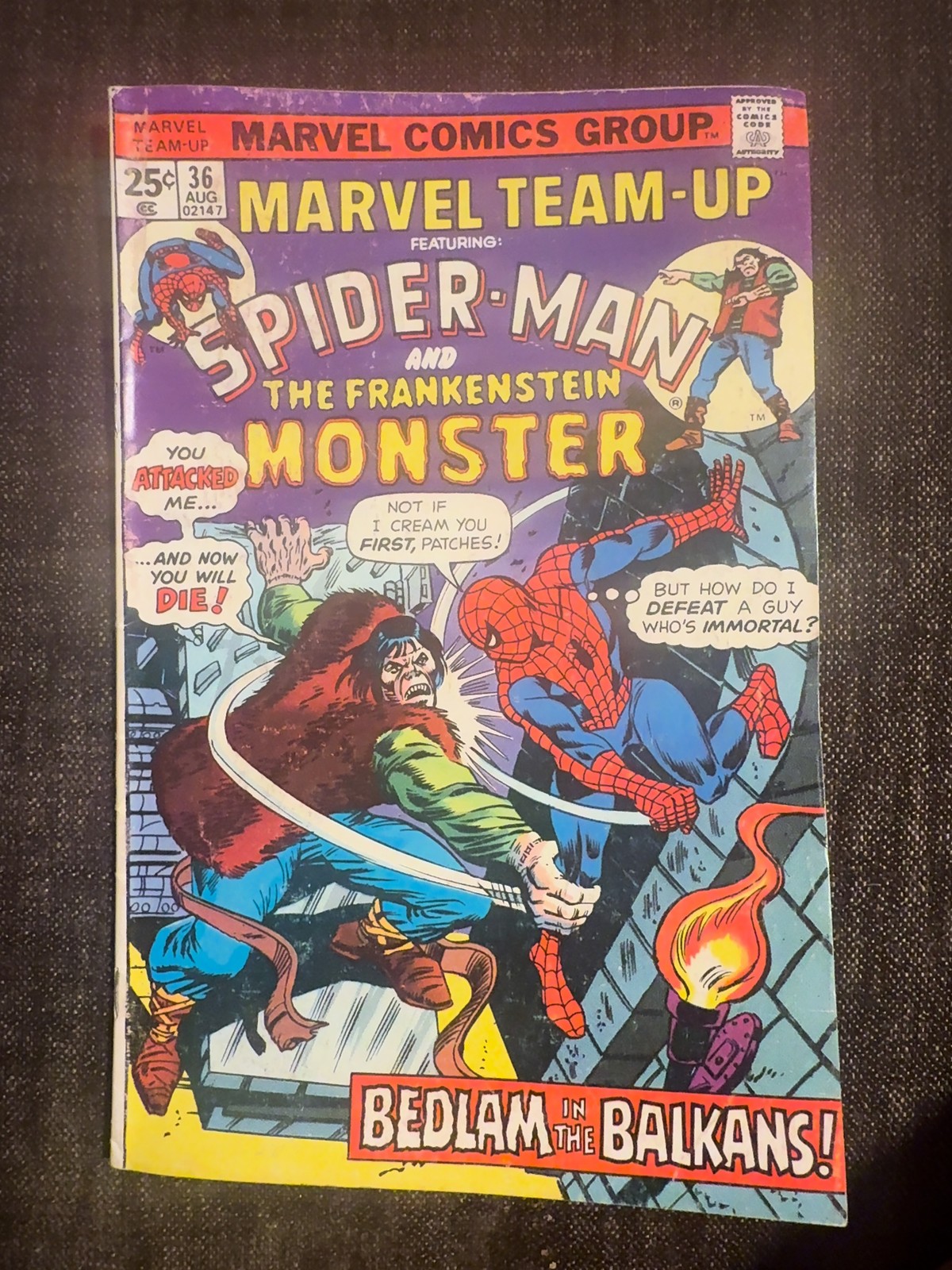 Marvel Team-Up #36 Spider-Man Frankenstein Monster 1975 Marvel Comics