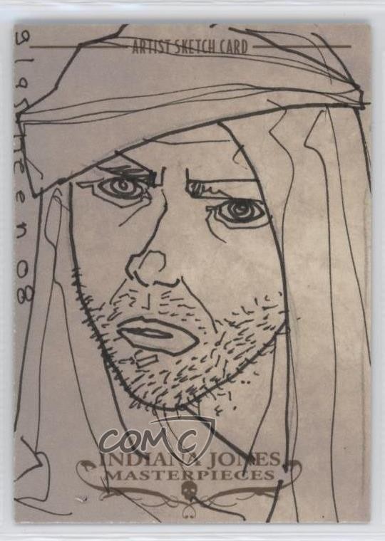 2008 Topps Indiana Jones Masterpieces 1/1 Kate Glasheen Auto Sketch 11jz