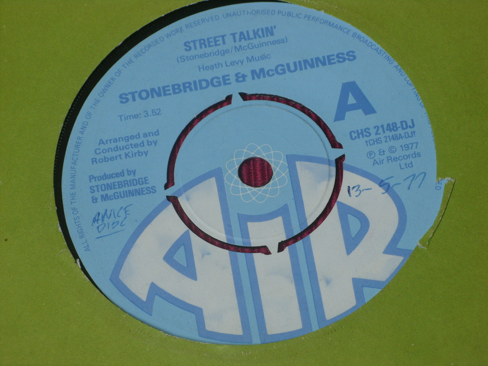 Stonebridge & McGuinness:  Street Talkin'   UK PROMO EX+ 7"