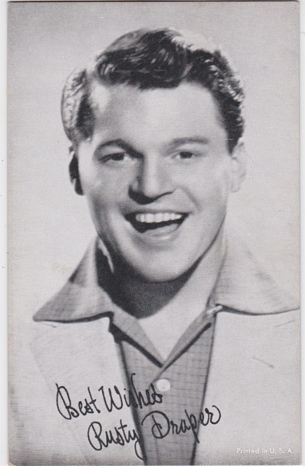 EXHIBIT CO. ARCADE VOCALISTS CARD ANNI 50 DRAPPEGGIO ARRUGGINITO!! RARA, CARTA POPOLARE!!