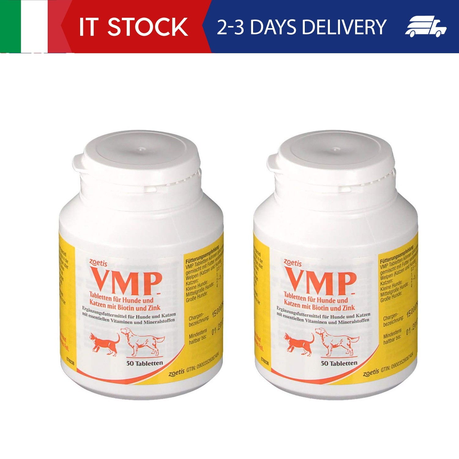 VMP Compresse per cani e gatti 2x barattoli da 50 compresse biotina e zinco