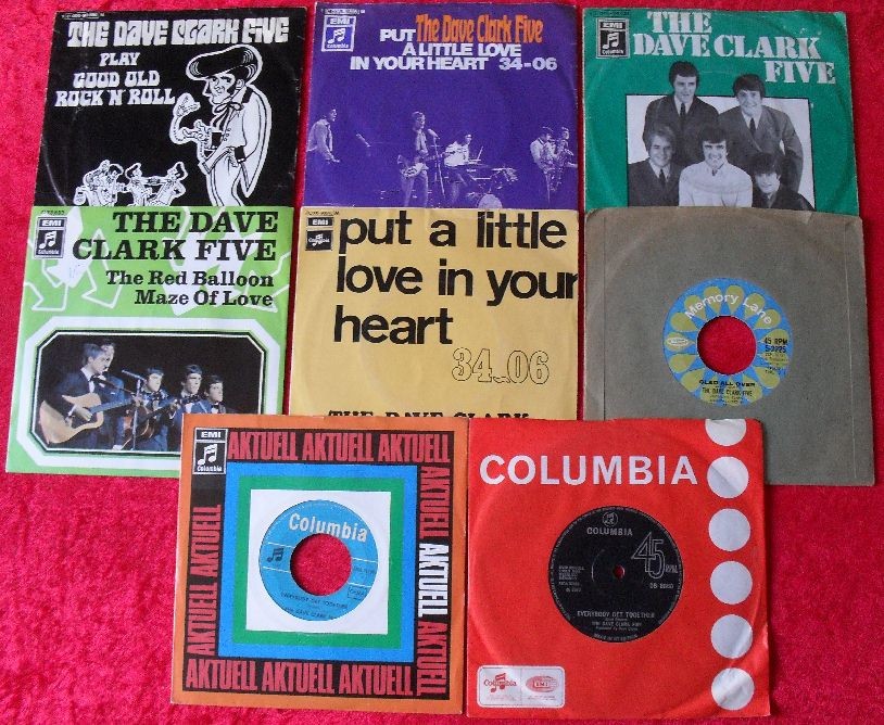 8 Singles 7" Sammlung THE DAVE CLARK FIVE - Schallplatten Vinyl Single