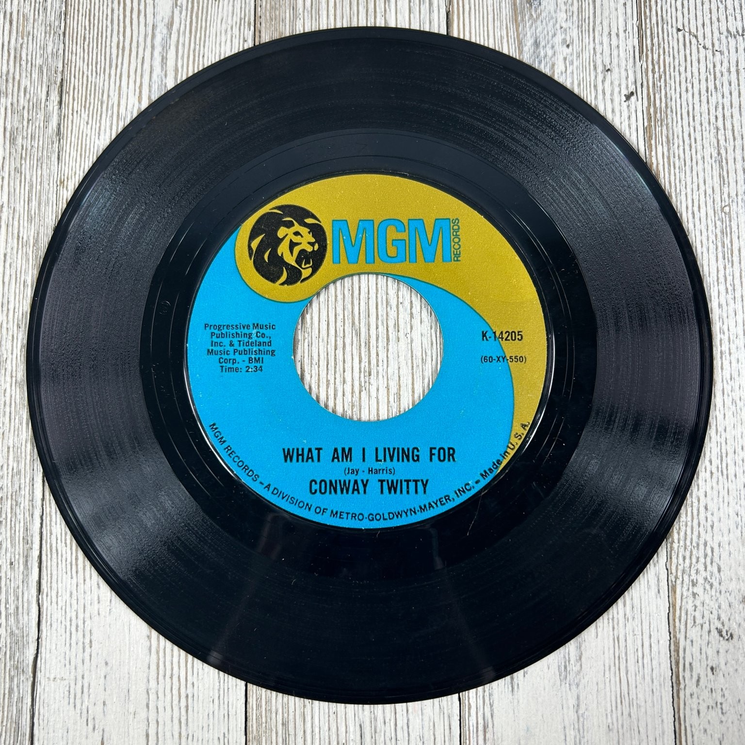 Conway Twitty - What Am I Living For 7" Record 1964 MGM Country Pop 45 RPM