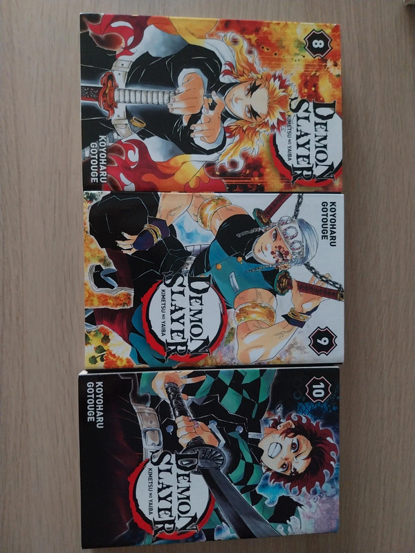 Lot Manga Demon Slayer Tomes 8, 9 et 10 - Panini Manga