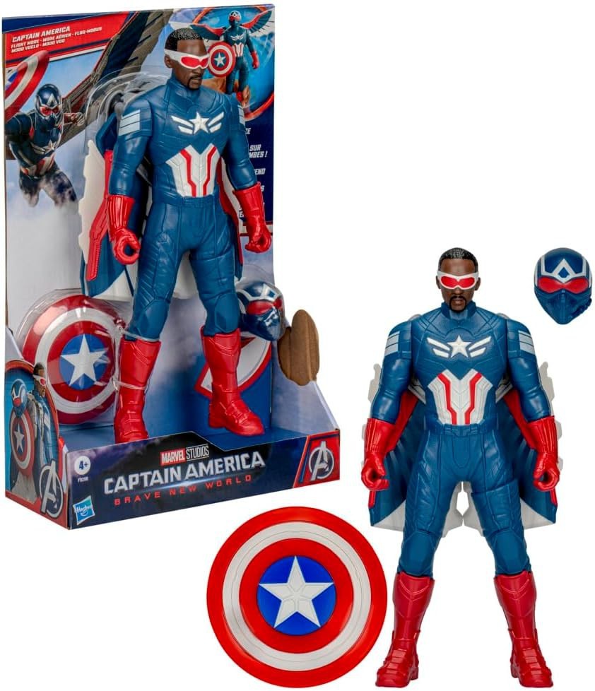 CAPITAN AMERICA BOX ROTTO Figura Action 22cm FLIGHT MODE F9298 MARVEL AVENGERS