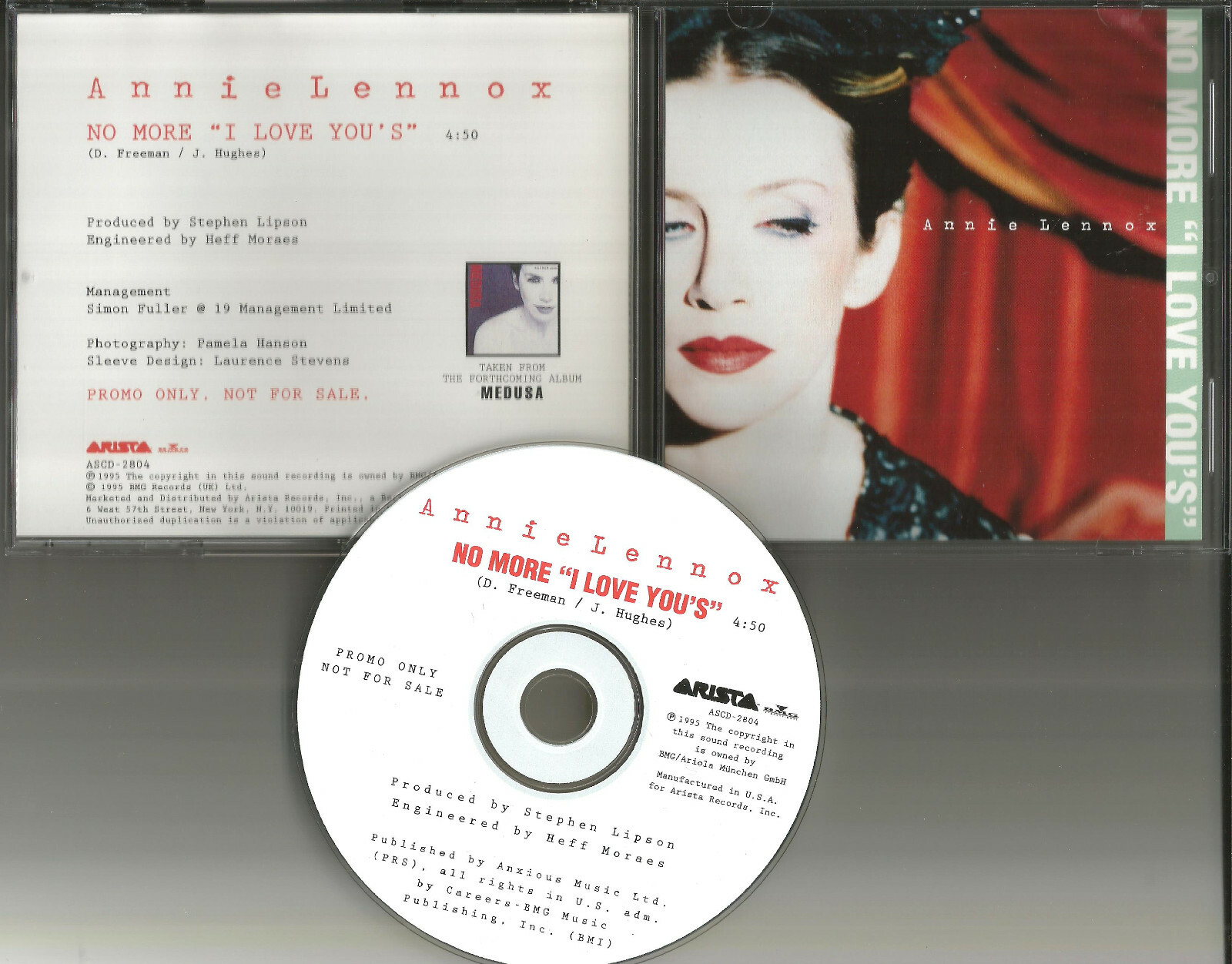 Eurythmics ANNIE LENNOX No More I love You’s PROMO DJ CD Single 1995 USA MINT