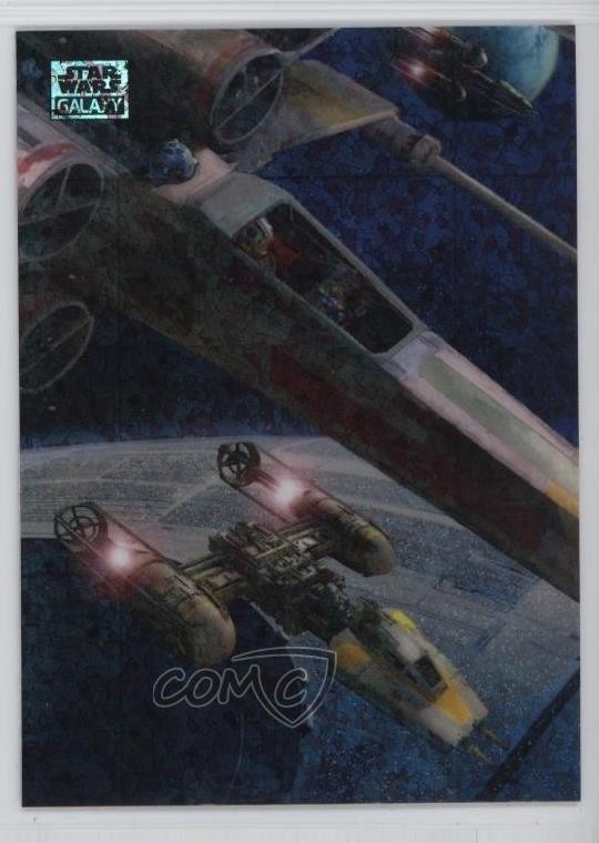 2025 Chrome Star Wars Galaxy Mini-Diamond Rifrattore Y-Wing X-Wing Fighter 9et