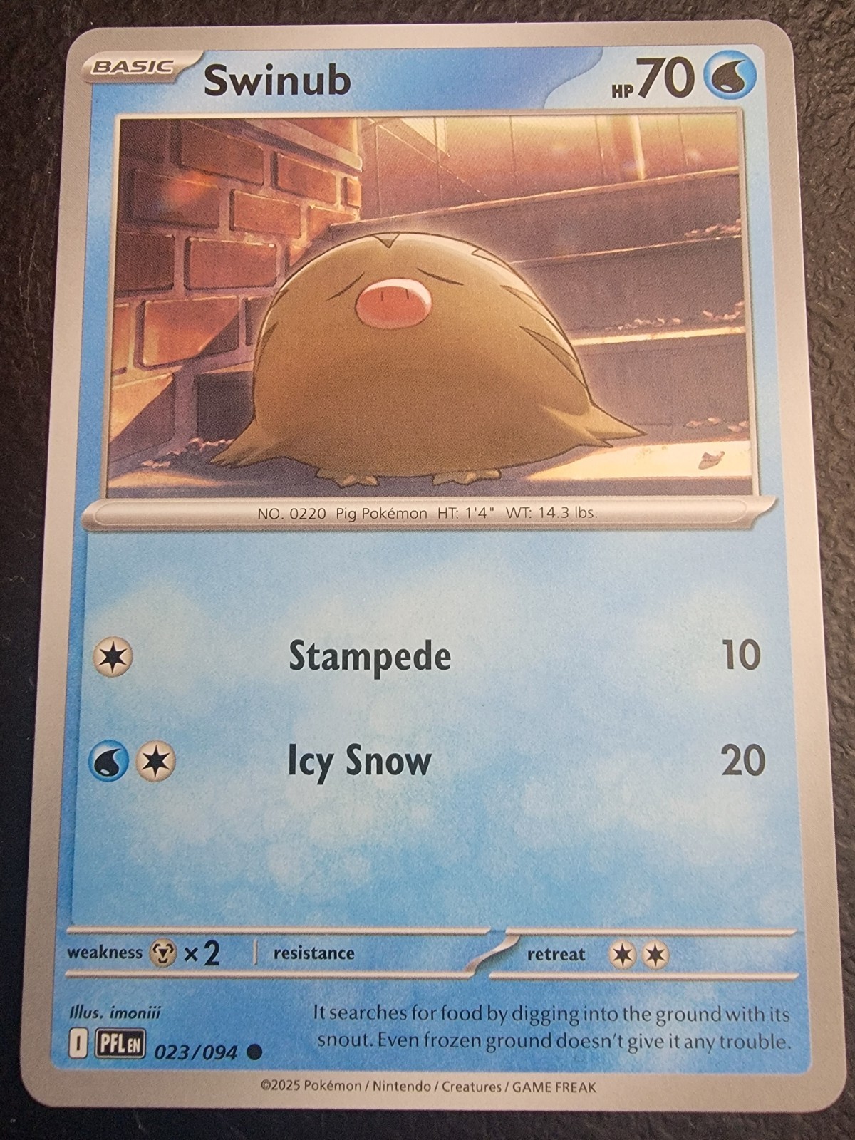 Pokemon TCG Swinub 023/094 Me02: Phantasmal Flames Regular NON-Foil