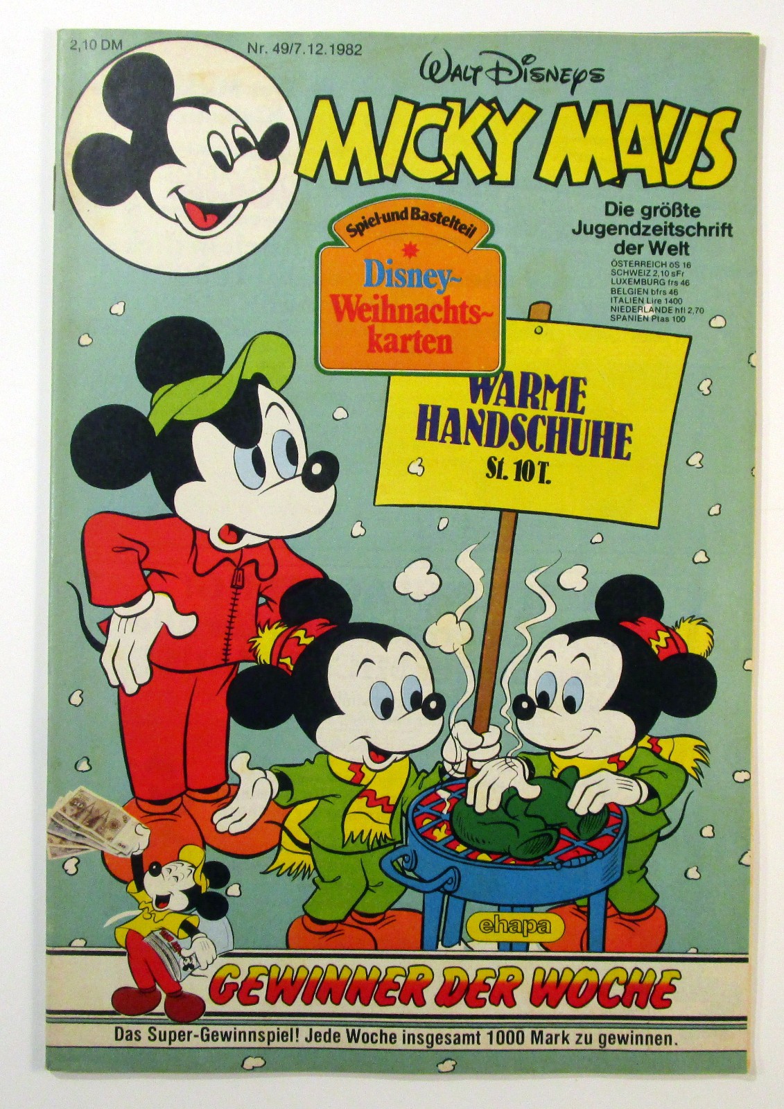 Topolino 1982 fascicolo #49 del 7 dicembre 1982 con supplemento + Schnipp Ehapa Editore