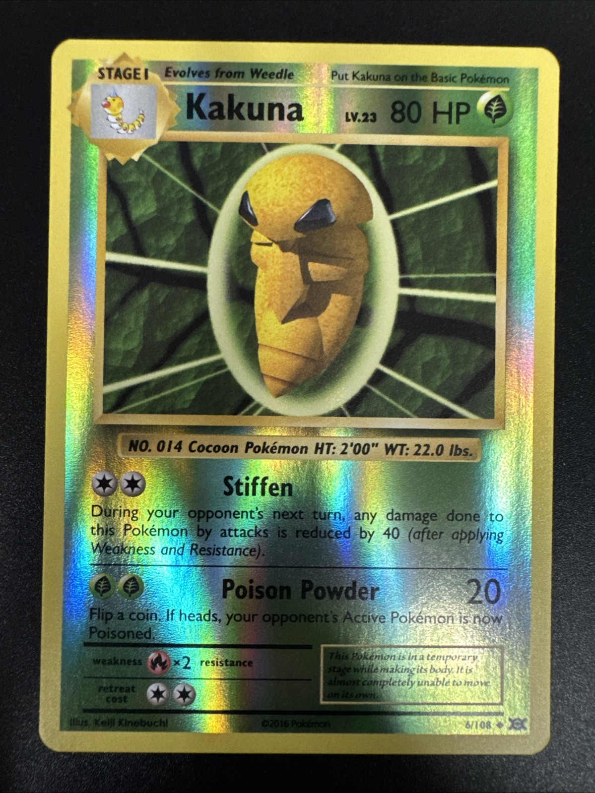 Kakuna 6/108 Pokemon XY Evolutions Reverse Holo 2016 English NM