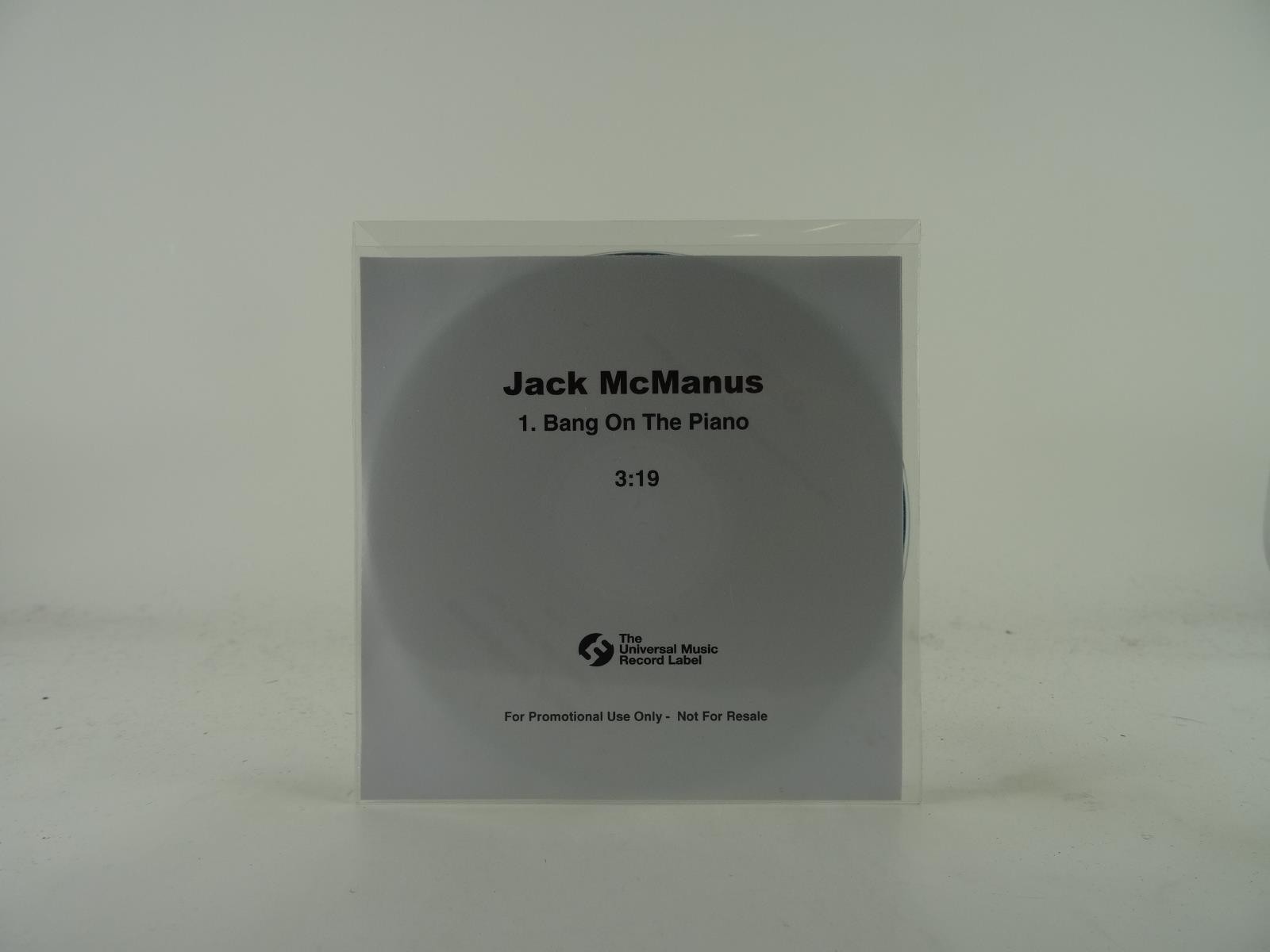 JACK MCMANUS BANG ON THE PIANO (C88) 1 Track Promo CD Single including White Sle