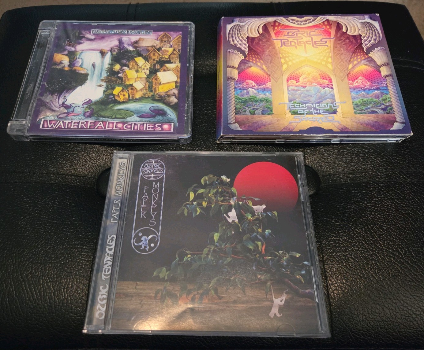 Ozric Tentacles 3 CD lot.. Used.  Paper Monkeys. Waterfall. Technicians 2 CD