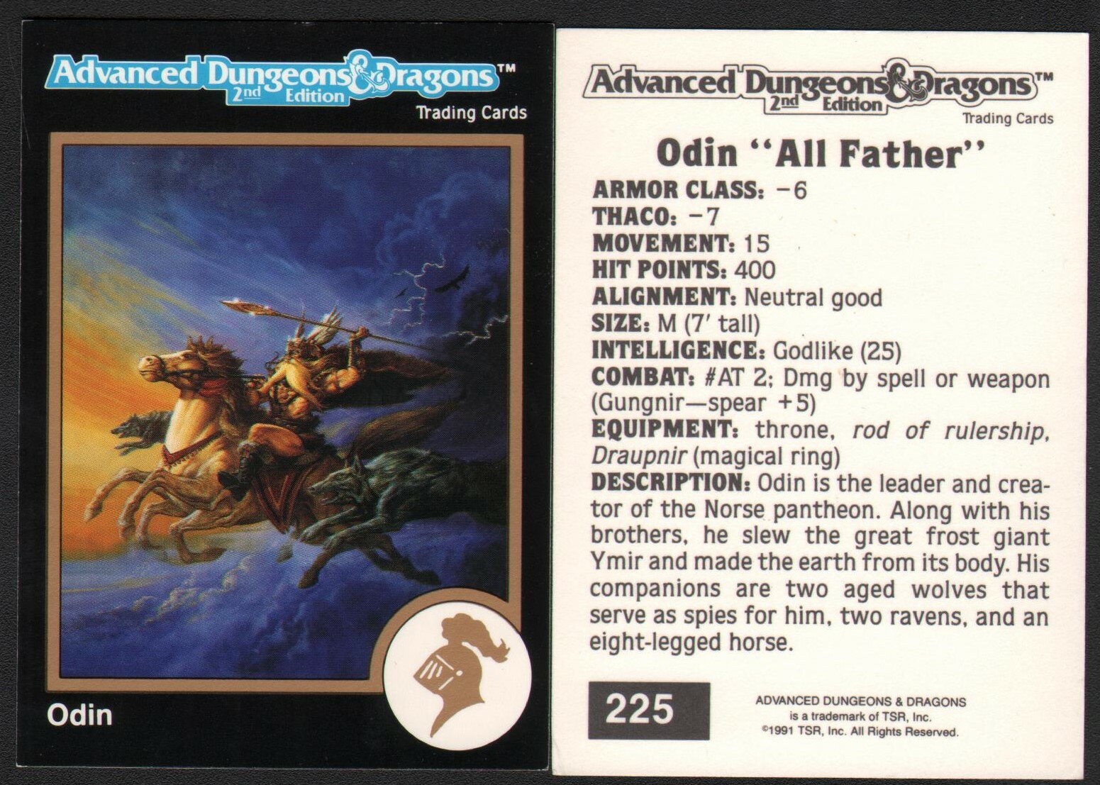 1991 TSR AD&D Gold Border RPG Art Card #225 ~ copertina Jeff Easley Legends & Lore