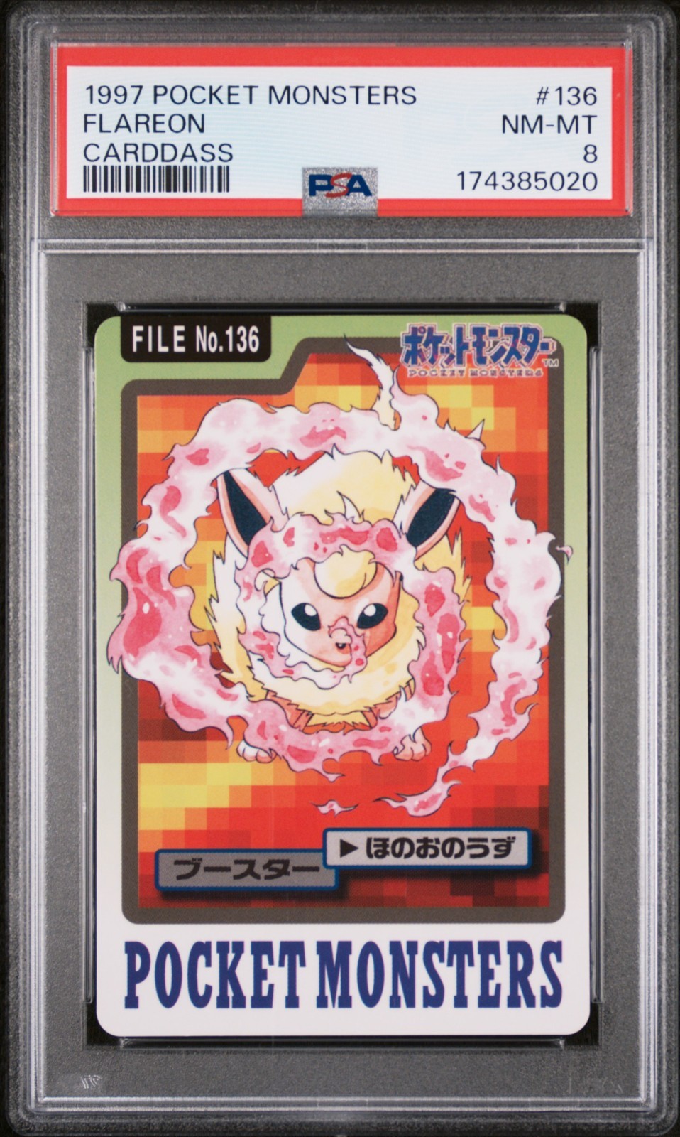PSA 8 2026 CERT FLAREON 1997 POCKET MONSTERS CARDDASS #136