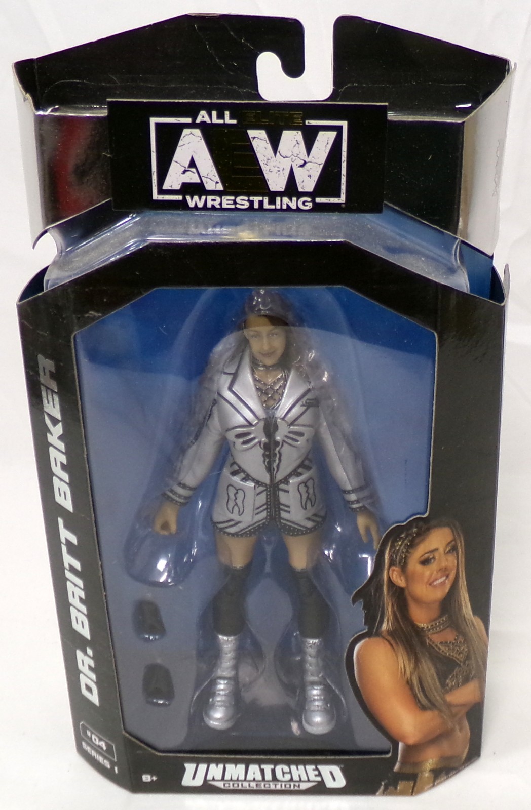 Jazwares AEW Unmatched Serie 1 #04 Dr Britt Baker Figura 6" Nuova Sigillata
