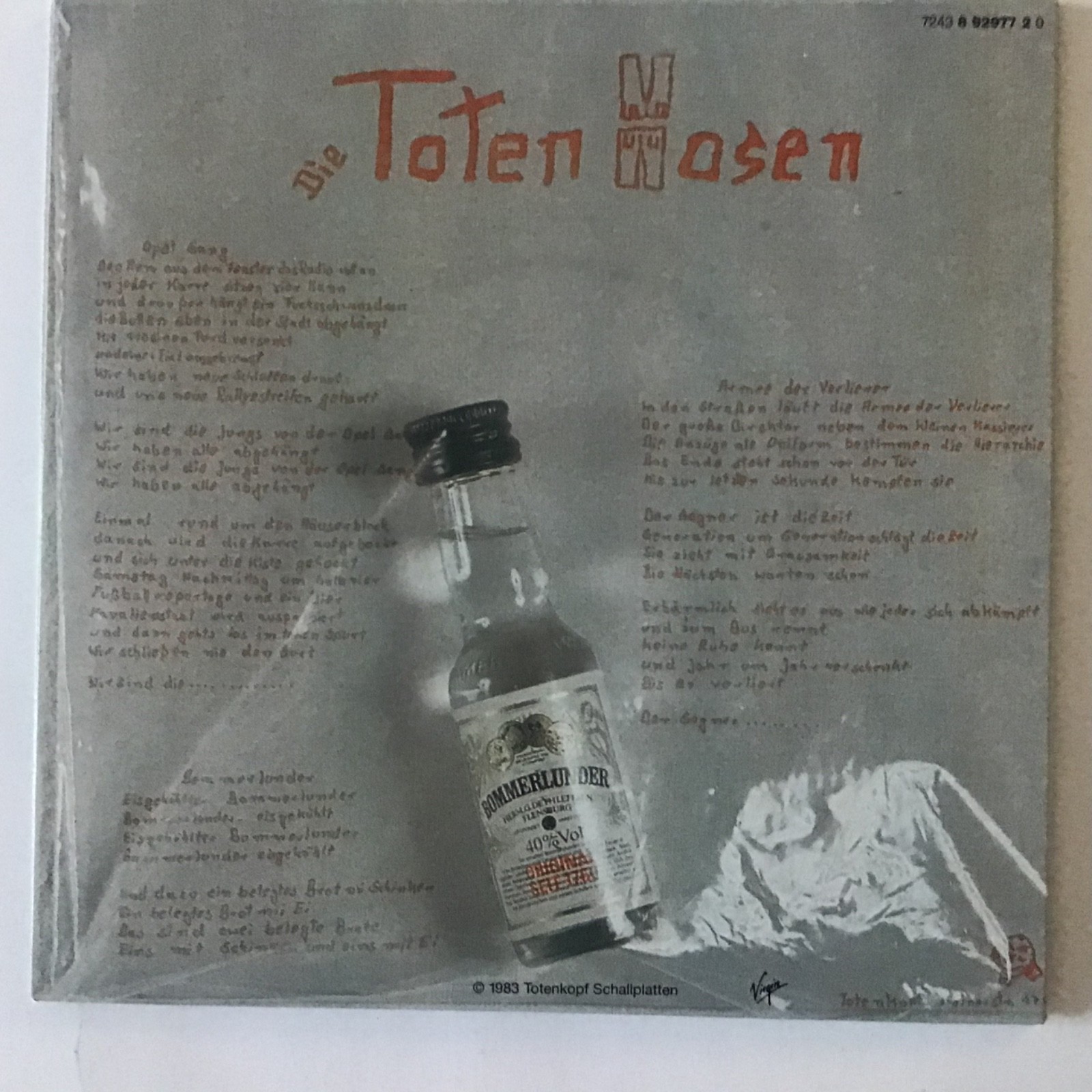 DIE TOTEN HOSEN - EISGEKÜHLTER BOMMERLUNDER OPEL GANG MCD PUNK