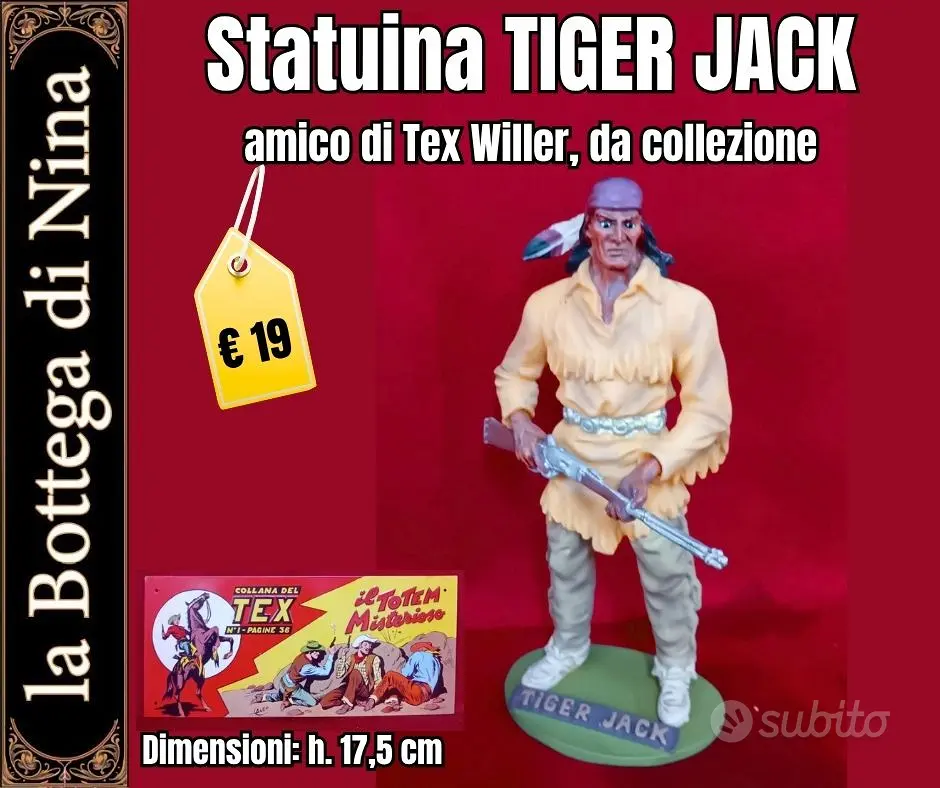 Statuina Tiger Jack amico di Tex Willer,