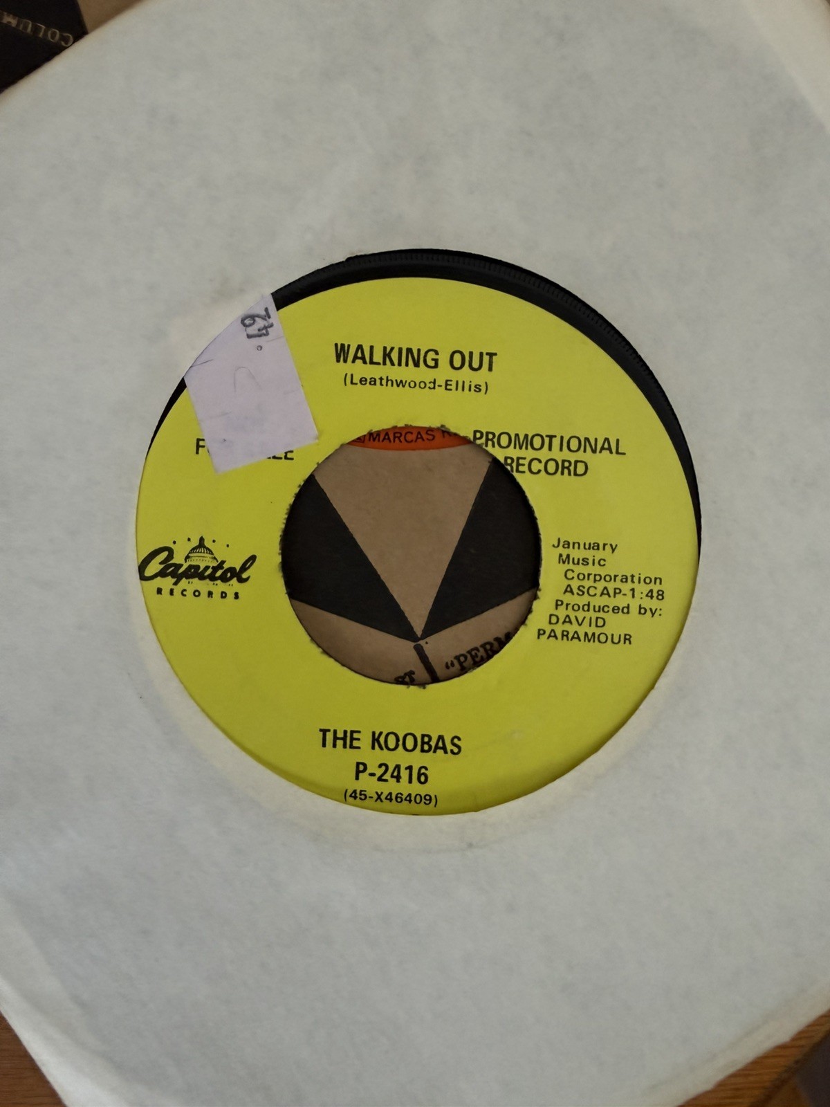 Koobas 45 rpm First Cut is the Deepest & Walking Out 1968 Promo Rock VG+