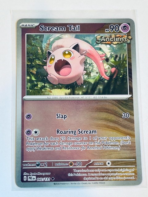 Pokémon Prismatic Evolutions Reverse Holo Scream Tail 042/131 SV