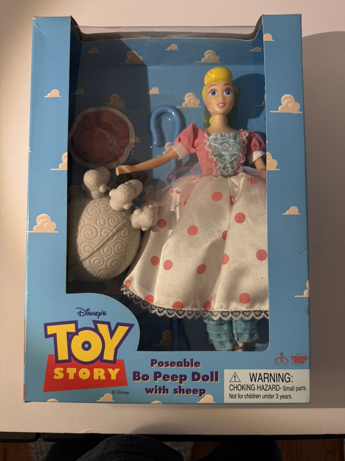 Toy Story Bo Peep bambola con pecora 1995 Thinkway Factory vintage nuova con scatola