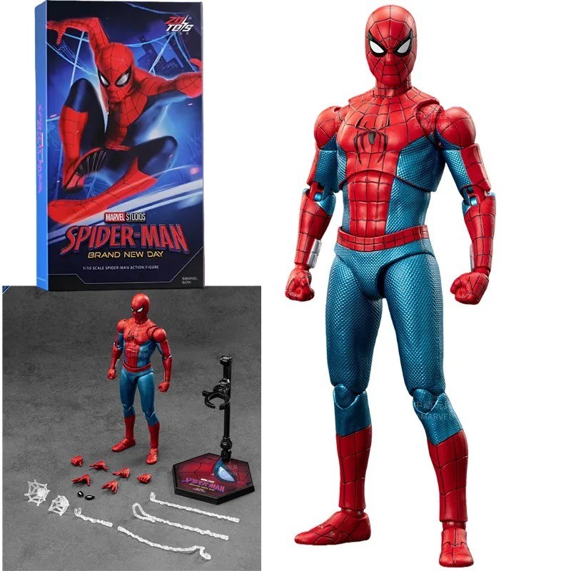 ZD Toy Spider-Man Action Figure, Peter Parker Iron Spider Hobie Modello Marrone