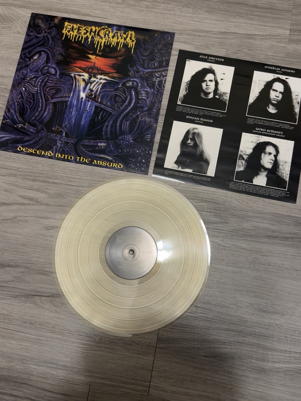 Fleshcrawl Descend Into the Absurd Vinyl LP monstrosity dismember entombed