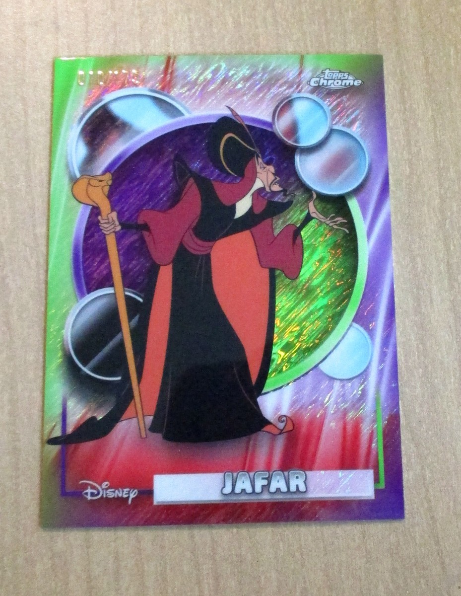 2026 Topps Chrome Disney VIOLA VERDE CHIARO SHIMMER rifrattore JAFAR #84 10/175