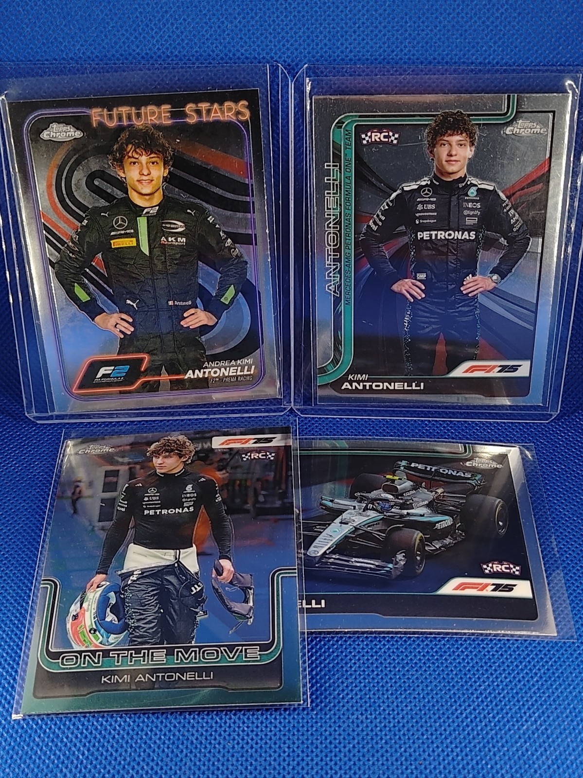 Lotto 4 carte F1 Topps Chrome 2025/26 Kimi Antonelli