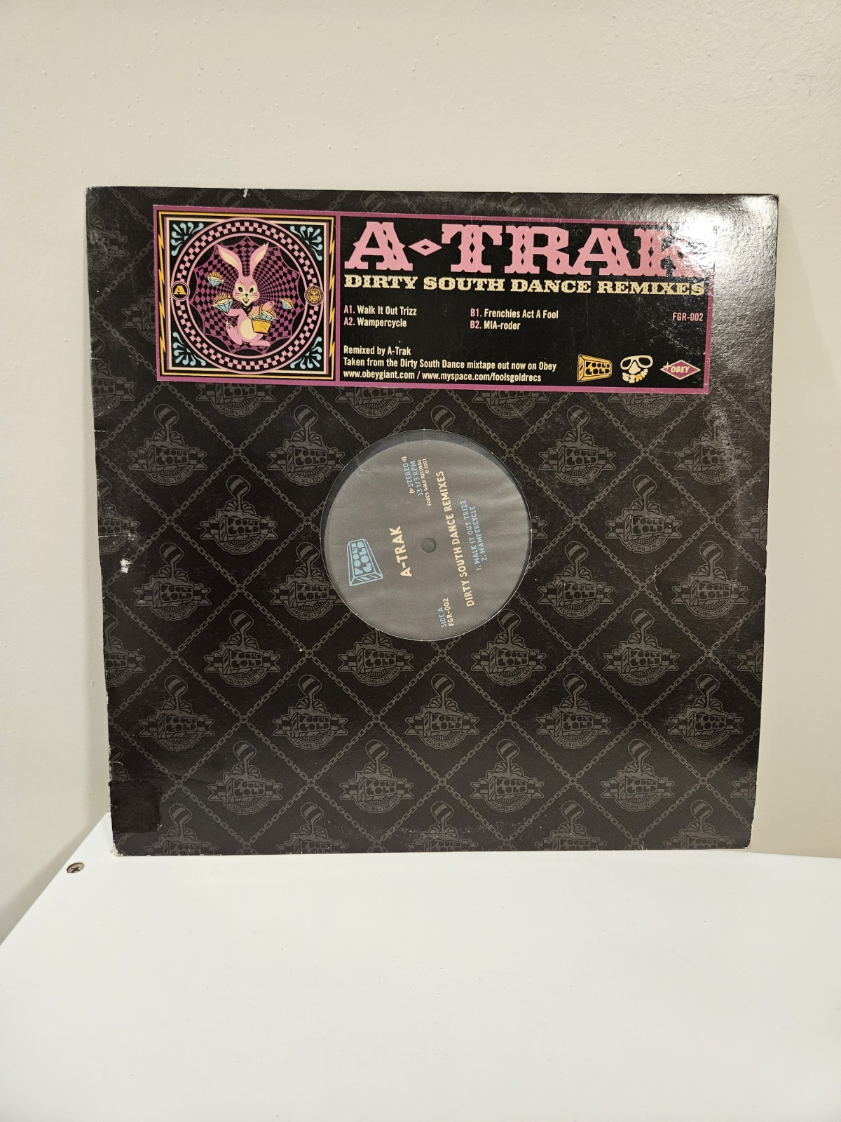 A-Trak Dirty South Dance Remixes Maxi vinyl record obey shepard fairy ed banger