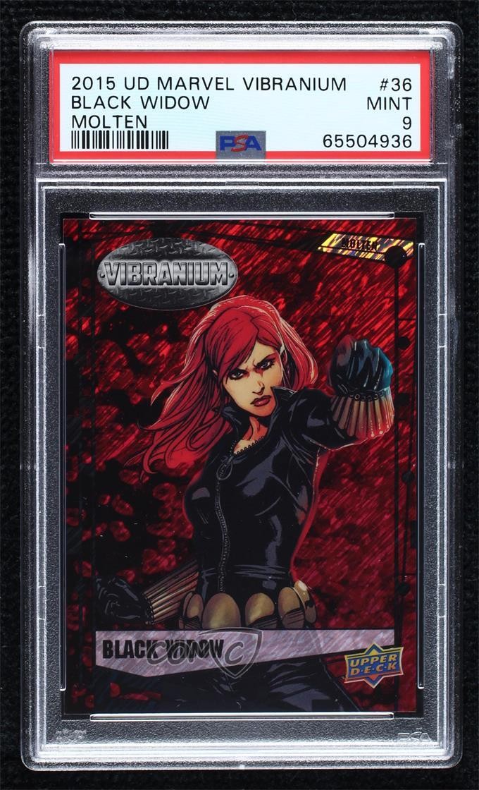 2015 Upper Deck Marvel Vibranium Molten 68/299 Black Widow #36 PSA 9 MINT i1f