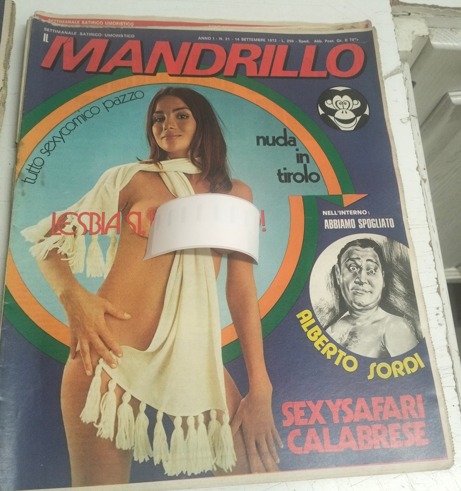 MANDRILLO anno 1 # 34 - settimanale satirico umoristico - fotoromanzo - 1972