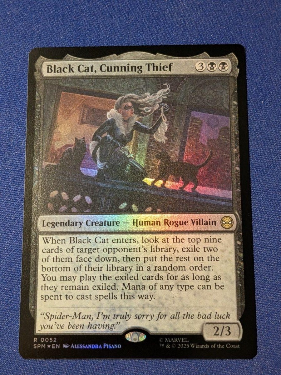 Gatto Nero, Astuto Ladro Foil Marvel's Spider-Man #52 Nuovo con etichette MTG