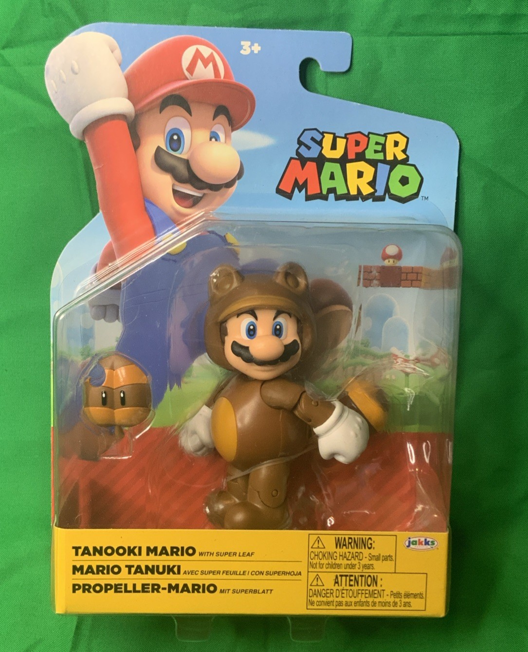 Jakks Pacific Super Mario Tanooki Mario w Leaf 4" Action Figure Wave 35 NEW