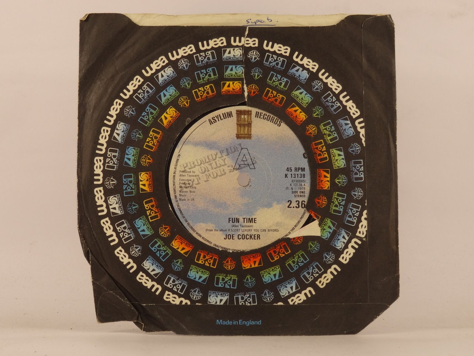 COCKER,JOE FUN TIME (137) 7" ASYLUM