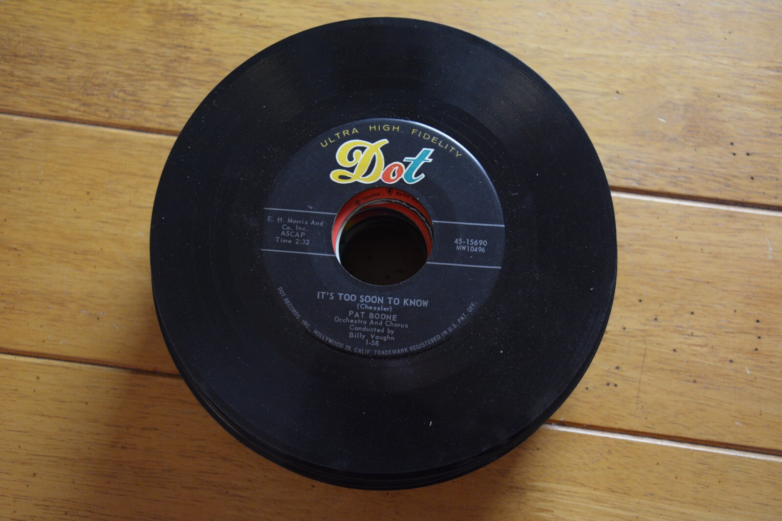 PAT BOONE "A WONDERFUL TIME UP THERE" 45 RPM 7" VG RECORD [D31-176]