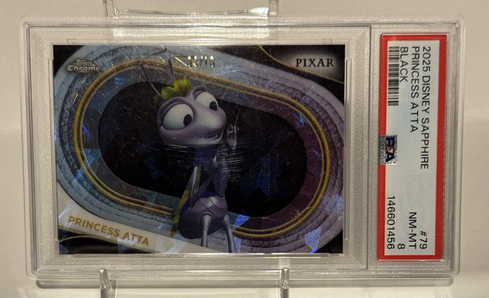 Topps 2025 Disney Zaffiro Principessa Atta Nero 03/10 #79 PSA 8