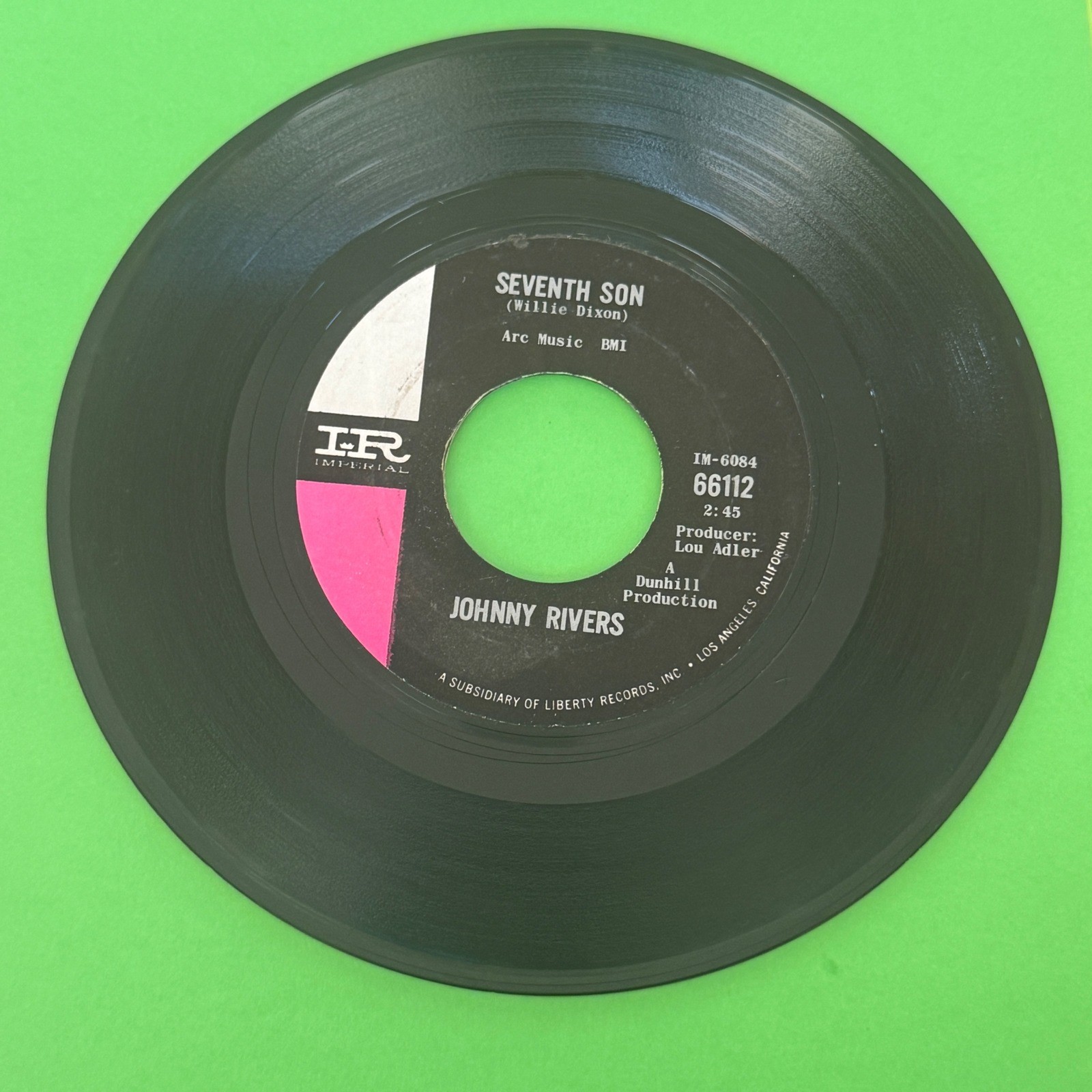 Johnny Rivers Seventh Son Un-Square Dance 45 RPM Vinyl Record Imperial 66112