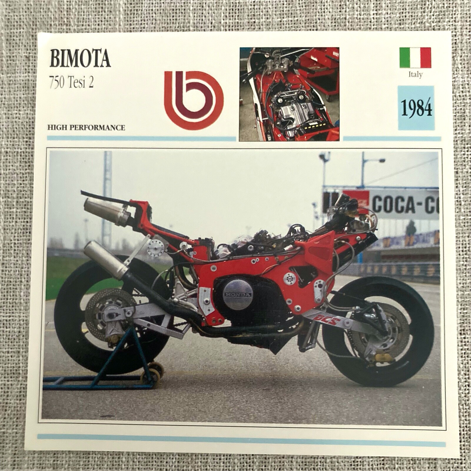Bimota 750 Tesi 2 High Performance 1984 Italy Edito Atlas Motorcycle Card