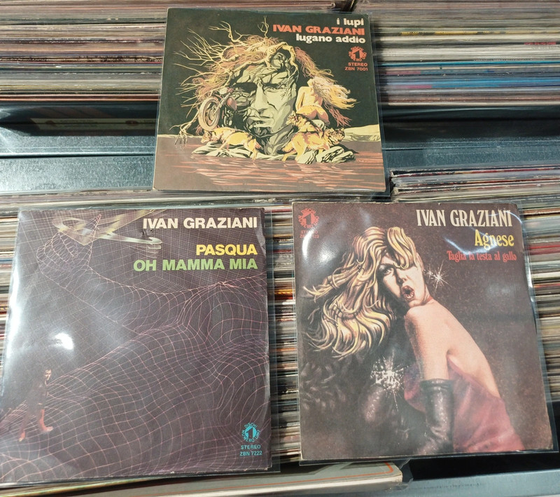 Ivan graziani lotto n 3 45 giri dischi vinile Agnese Lugano addio pasqua